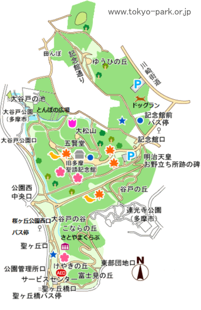 桜ヶ丘公園の園内マップ