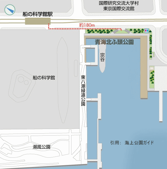 青梅北ふ頭公園の園内マップ