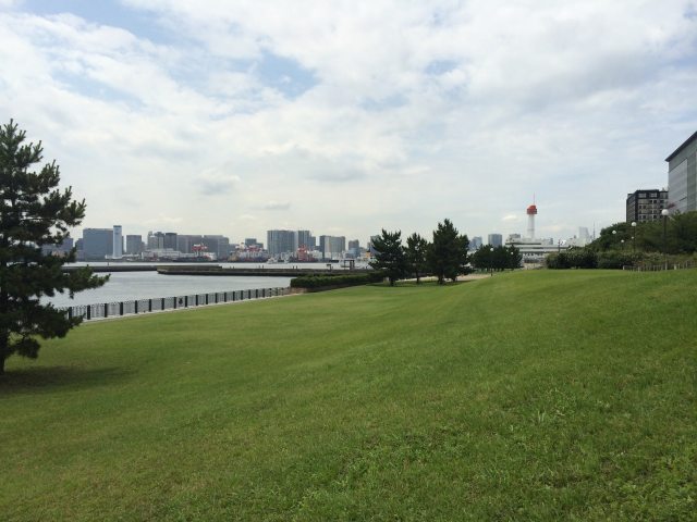 青海南ふ頭公園の芝生広場