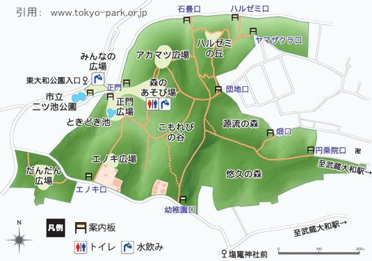 東大和公園の園内マップ