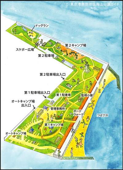 城南島海浜公園の園内マップ
