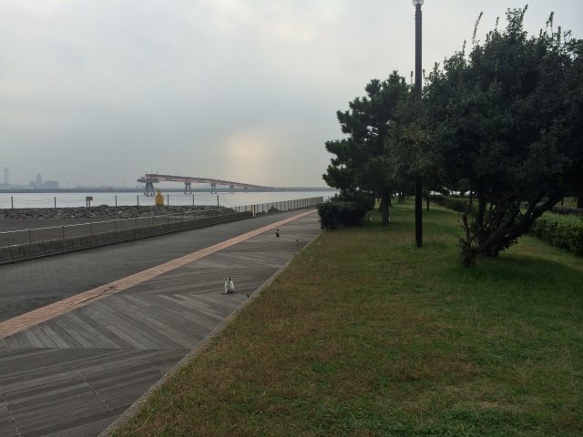 城南島海浜公園から見た羽田空港