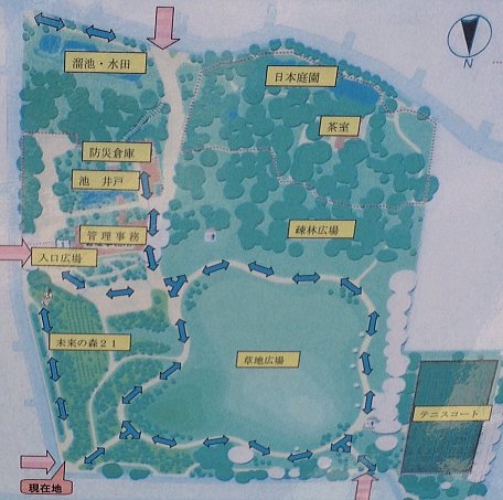柏の宮公園の園内マップ
