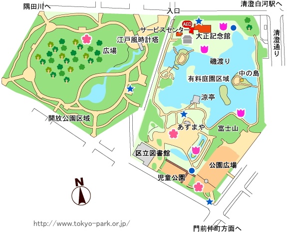 清澄庭園の園内マップ