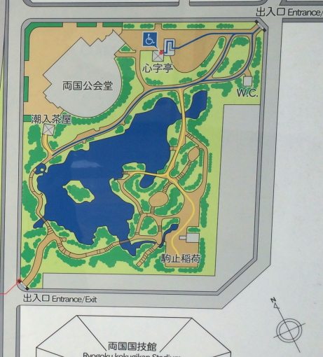 旧安田庭園の園内マップ