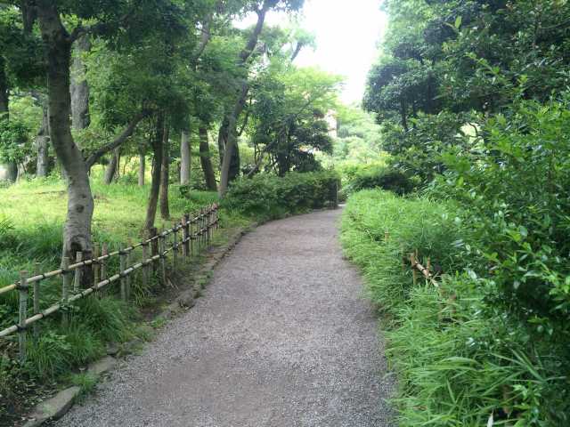 旧安田庭園の西の園路