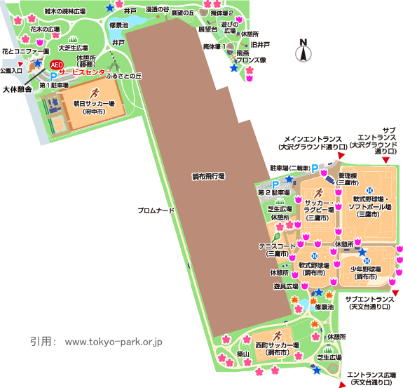 武蔵野の森公園の園内マップ