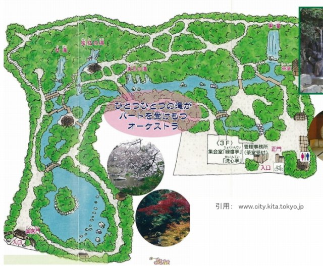 名主の滝公園の園内マップ
