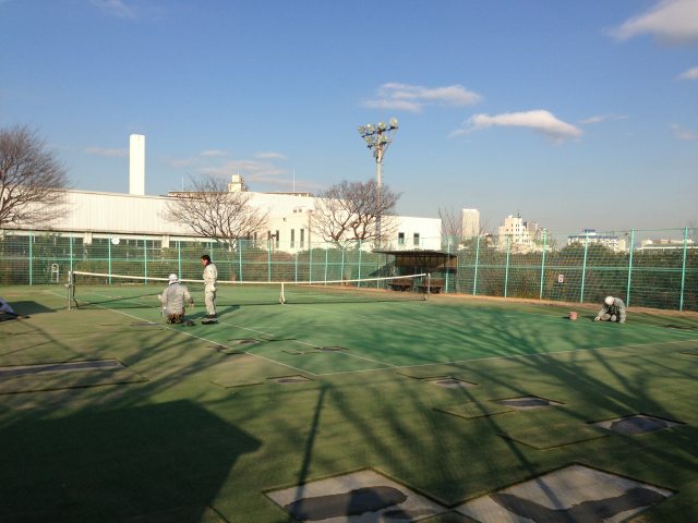 落合中央公園のテニスコート