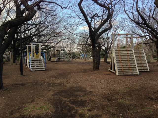 大蔵運動公園のアスレチックコーナー