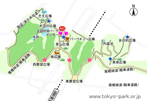 小山内裏公園の園内マップ