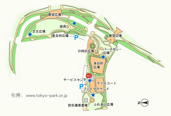 汐入公園の園内マップ