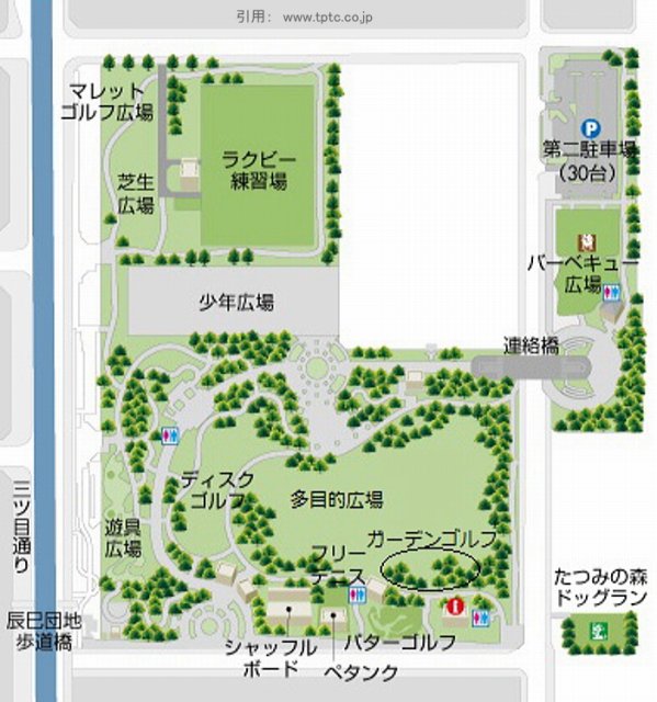 辰巳の森海浜公園の園内マップ
