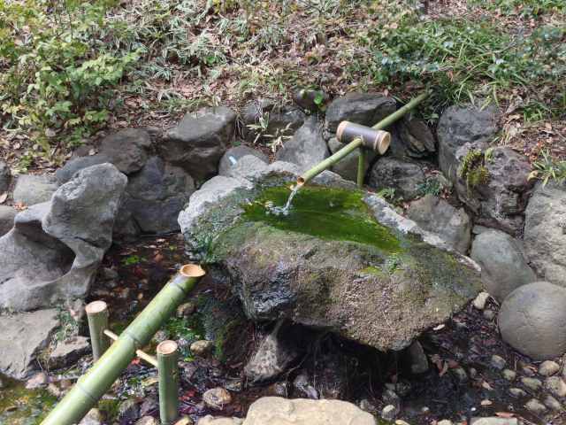 殿ヶ谷戸庭園のししおどし～遠景