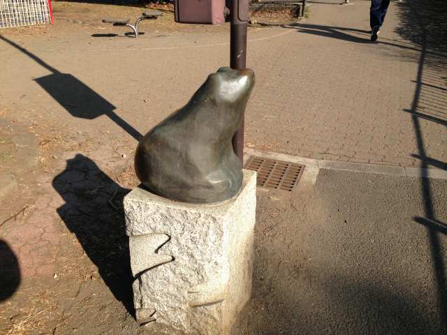 善福寺川緑地のカエルのオブジェ